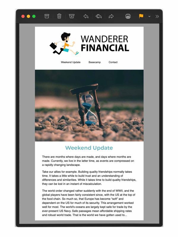 Wanderer Financial's Weekend Update Newsletter